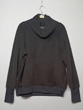 ZELOS Black Women's Cowl Neck Sherpa Sweater